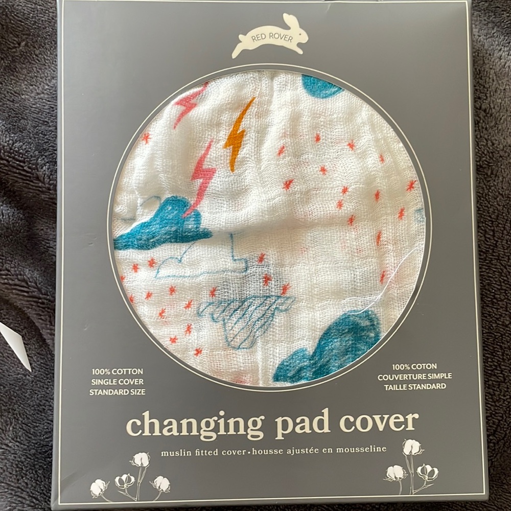 Red Rover Muslin Weather Pattern Changing Pad Cover